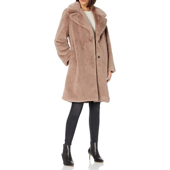 The Drop Women's Kiara Super Soft NWT Loose-Fit Long Faux Fur Coat Size Large - Picture 2 of 11